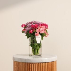 Magical Pink Shades Flowers Vase
